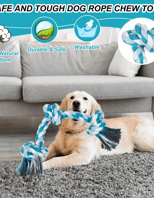Load image into Gallery viewer, Vivifying 14 Inch Dog Rope Toys, Gift for Pets Dog Chew Toys Durable Braided Cotton Pet Chew Rope Toys 3 Knot Tough Rope Chew Toys for Small Dog Cat Puppy Teeth Cleaning Pink
