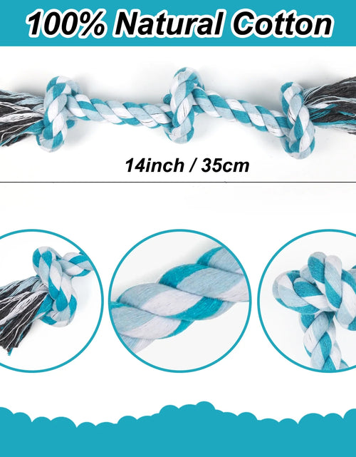 Load image into Gallery viewer, Vivifying 14 Inch Dog Rope Toys, Gift for Pets Dog Chew Toys Durable Braided Cotton Pet Chew Rope Toys 3 Knot Tough Rope Chew Toys for Small Dog Cat Puppy Teeth Cleaning Pink
