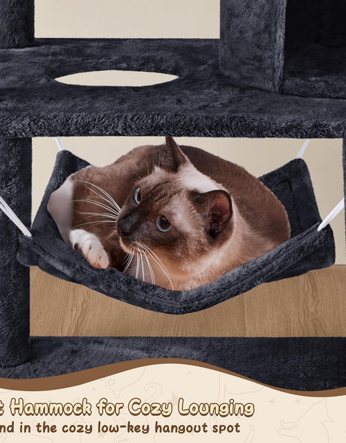 Load image into Gallery viewer, 63.5In Multi-Level Cat Tree Tower Condo with Scratching Posts, Platform &amp; Hammock, Cat Activity Center Play Furniture for Kittens, Cats &amp; Pets
