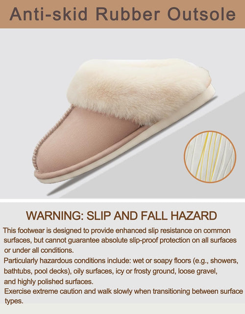 Load image into Gallery viewer, Womens Slippers with Memory Foam Fluffy Soft Warm Slip on House Slipper Anti-Skid Cozy Plush for Indoor Outdoor
