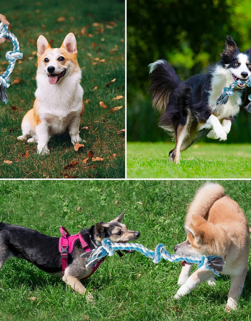 Load image into Gallery viewer, Vivifying 14 Inch Dog Rope Toys, Gift for Pets Dog Chew Toys Durable Braided Cotton Pet Chew Rope Toys 3 Knot Tough Rope Chew Toys for Small Dog Cat Puppy Teeth Cleaning Pink
