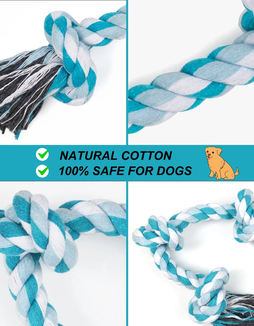 Load image into Gallery viewer, Vivifying 14 Inch Dog Rope Toys, Gift for Pets Dog Chew Toys Durable Braided Cotton Pet Chew Rope Toys 3 Knot Tough Rope Chew Toys for Small Dog Cat Puppy Teeth Cleaning Pink
